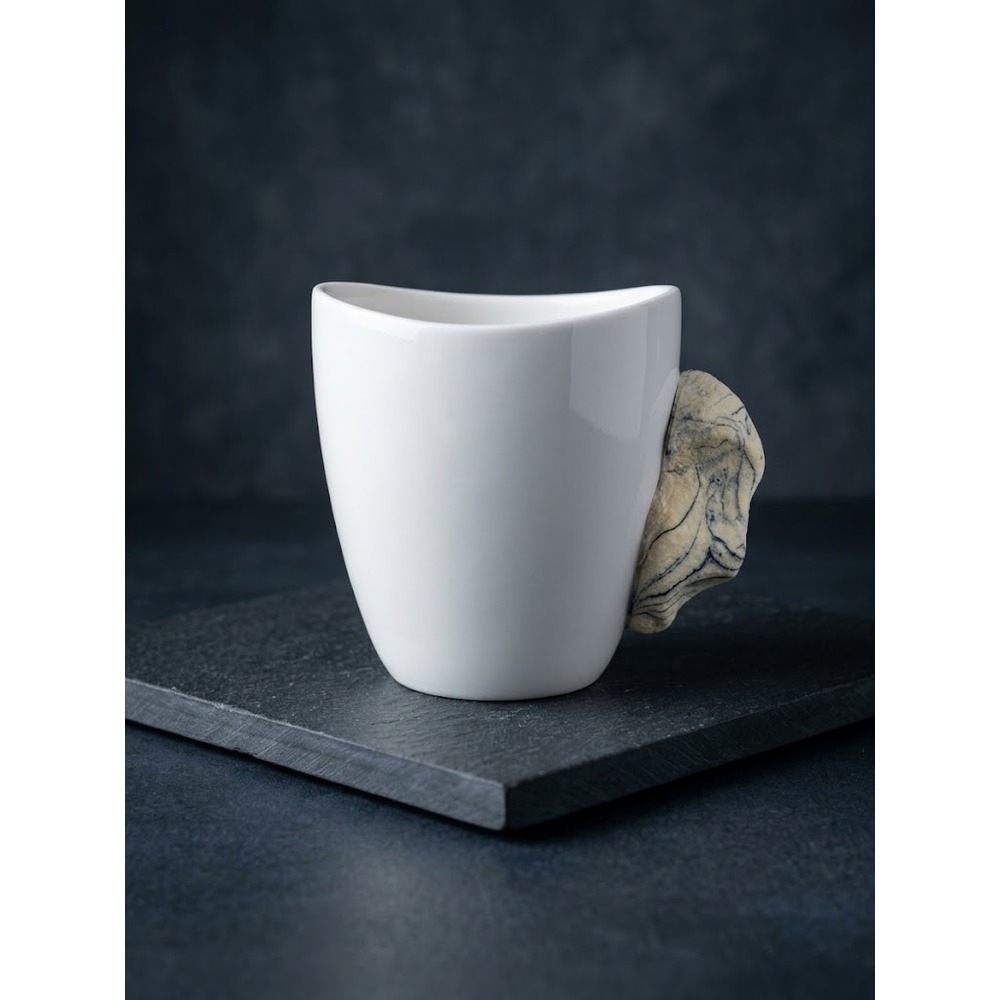 Climber Goods Rock Climbing Pinch Hold Coffee Mug White Ceramic Swirl Handle